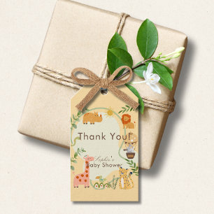 Wilde Safari Avontuur Wacht Baby Shower Cadeaulabel