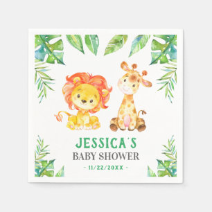 Wilde Safari Baby Jongen Shower Jungle Spetterfees Servet
