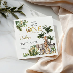 Wilde Safari Baby Shower Tropisch Jungle Dier Servet