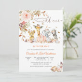 Wilde Safari Baby Shower Uitnodiging (Staand voorkant)