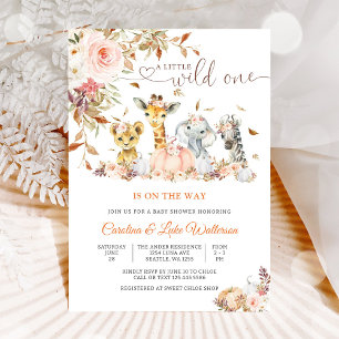 Wilde Safari Baby Shower Uitnodiging