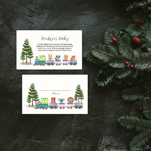 Wilde Safari Choo Trein Luier Raffle Baby Shower Informatiekaartje