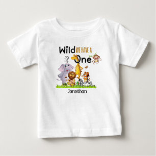 Wilde Safari Dieren 1e Verjaardag cartoon Uitnodig