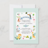 Wilde Safari Dieren 1e verjaardag Oerwoud Partij Kaart (Voorkant)