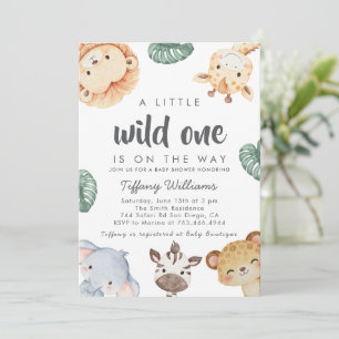 Wilde Safari Dieren Baby Shower Decoratie Kaart