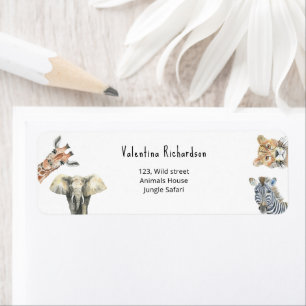 Wilde Safari Dieren Baby Shower Etiket