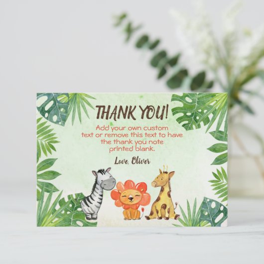 Wilde, Safari Dieren Bedankkaartjes Bedankkaart (Staand voorkant)