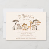 Wilde Safari Dieren Boho Baby shower Kaart (Voorkant)