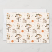 Wilde Safari Dieren Boho Baby shower Kaart (Achterkant)