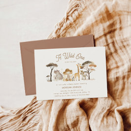 Wilde Safari Dieren Boho Baby shower Kaart