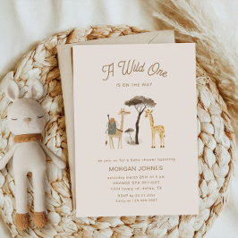 Wilde Safari Dieren Boho Baby shower Kaart