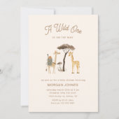 Wilde Safari Dieren Boho Baby shower Kaart (Voorkant)