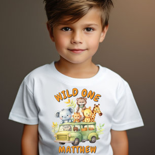 Wilde safari dieren jongens verjaardag  t-shirt