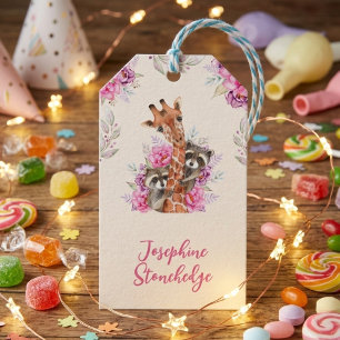 Wilde safari dieren kinder verjaardagsfeestje cadeaulabel