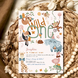 Wilde safari dieren kinder verjaardagsfeestje kaart