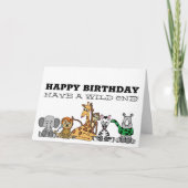 Wilde Safari-dieren, kinderdag Kaart (Voorkant)