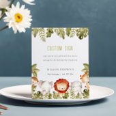 Wilde Safari Dieren Kinderen van Birthday - Aangep Reclamebord Met Voetstuk