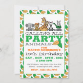 Wilde Safari Dieren, Kindergeboortedag Kaart (Voorkant)