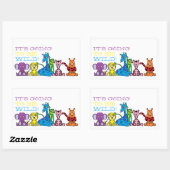 Wilde Safari Dieren, Kindergeboortedag Rechthoekige Sticker (Vel)