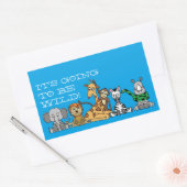 Wilde Safari Dieren, Kindergeboortedag Rechthoekige Sticker (Envelop)