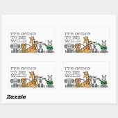 Wilde Safari Dieren, Kindergeboortedag Rechthoekige Sticker (Vel)