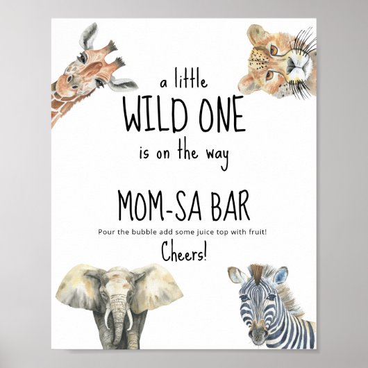 Wilde safari dieren - mom-osa bar poster (Voorkant)