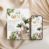 Wilde Safari Jungle Dieren Groen Goud Kaart