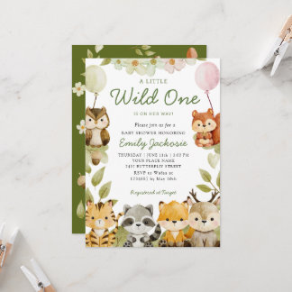 Wilde safari jungle Dieren Jongens Baby Shower Kaart
