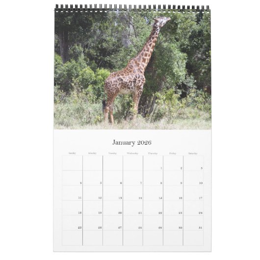 wilde safari kalender (Jan 2026)