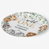 Wilde | Safari Oerwoud Dieren 1e Verjaardag Papieren Bordje (Gekanteld)