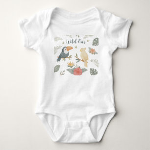 Wilde safari tropische verjaardag baby body romper