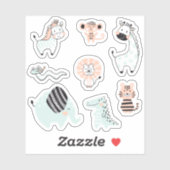 Wilde safaridieren kinder sticker (Vel)