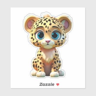 Wilde schattige jaguar sticker