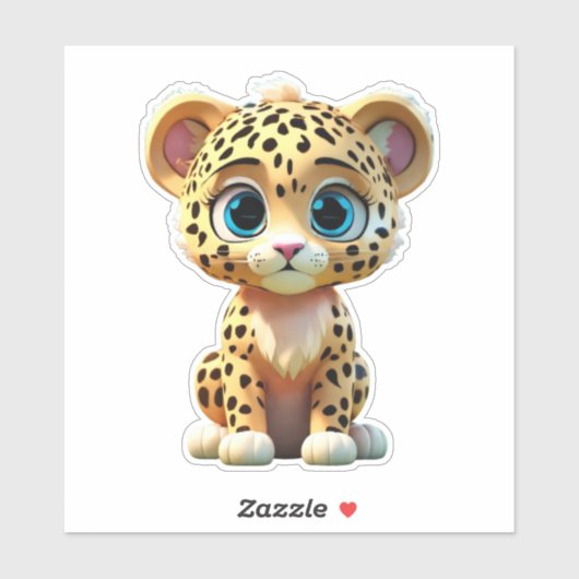 Wilde schattige jaguar sticker (Vel)
