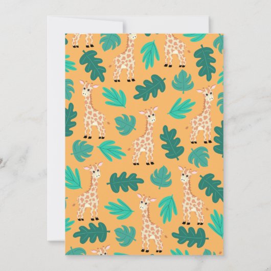 Wilde Schattigee groene Oranje Giraffe Verjaardag Kaart (Achterkant)