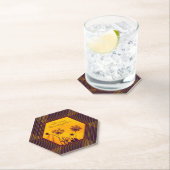 Wilde Schermbloemen Omlijnd Paars en Goud Elegant Kartonnen Onderzetters (Insitu)