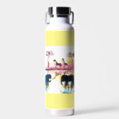 Wilde schilderijen Elephant, Giraffe op maat Waterfles (Voorkant)