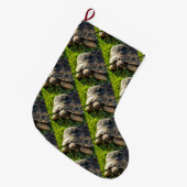 Wilde schildpad in Grass Meadow Wildlife Art Grote Kerstsok (Voorkant (Hangend))