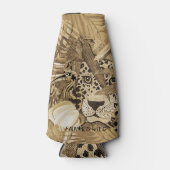 Wilde sepia luipaard flesjeskoeler (Voorkant)