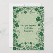 Wilde Shamrock Wijnstok Funky St. Patrick's Day Fe Kaart (Achterkant)
