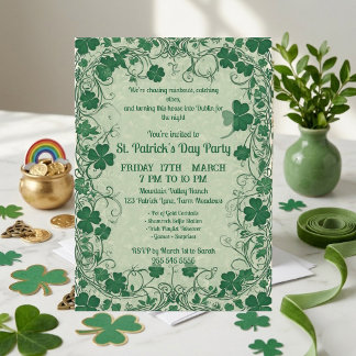 Wilde Shamrock Wijnstok Funky St. Patrick's Day Fe Kaart