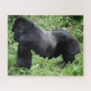 Wilde silverback gorilla aan de zijkant legpuzzel