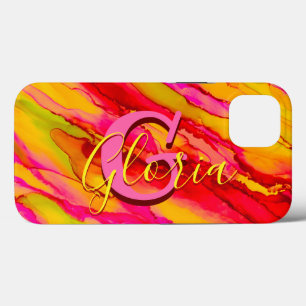 Wilde Sinaasappel en Fuscia Alcohol Ink Case-Mate iPhone Case