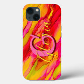 Wilde Sinaasappel en Fuscia Alcohol Ink Case-Mate iPhone Case (Achterkant)