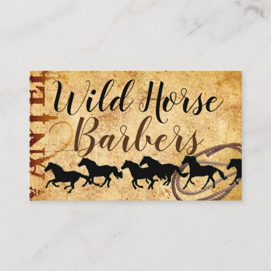  Wilde Sjabloon in het westen met wilde paarden Visitekaartje (Voorkant)