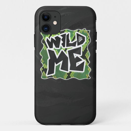 Wilde Slang Zwart en Groen Print Case-Mate iPhone Case (Achterkant)