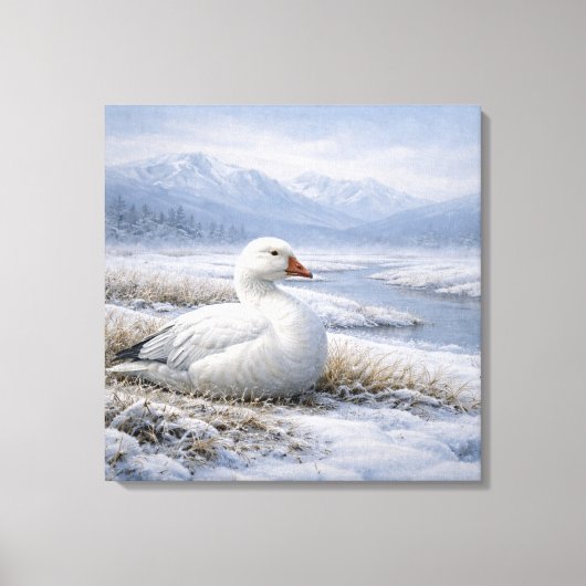Wilde sneeuwgans winter canvas afdruk (Voorkant)