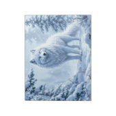 Wilde sneeuwwolf roofdier natuur winterkunst notitieblok (Linkerzijde)