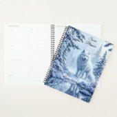 Wilde sneeuwwolf roofdier natuur winterkunst planner (Display)