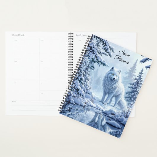Wilde sneeuwwolf roofdier natuur winterkunst planner (Display)
